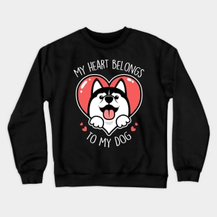 Valentine's Day Husky Dog Crewneck Sweatshirt